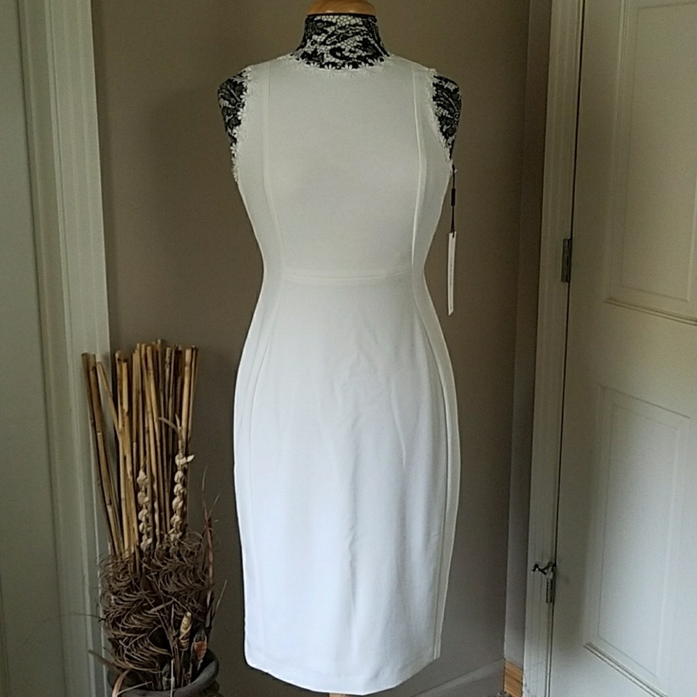 Calvin Klein white daisy dress, size 4